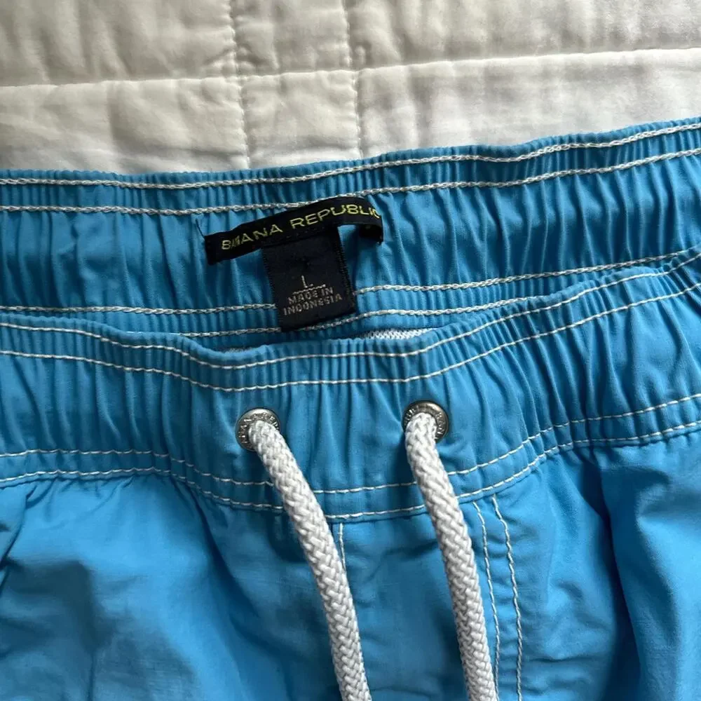 banana republic blue swim trunks‎ sz L board shorts beach resort